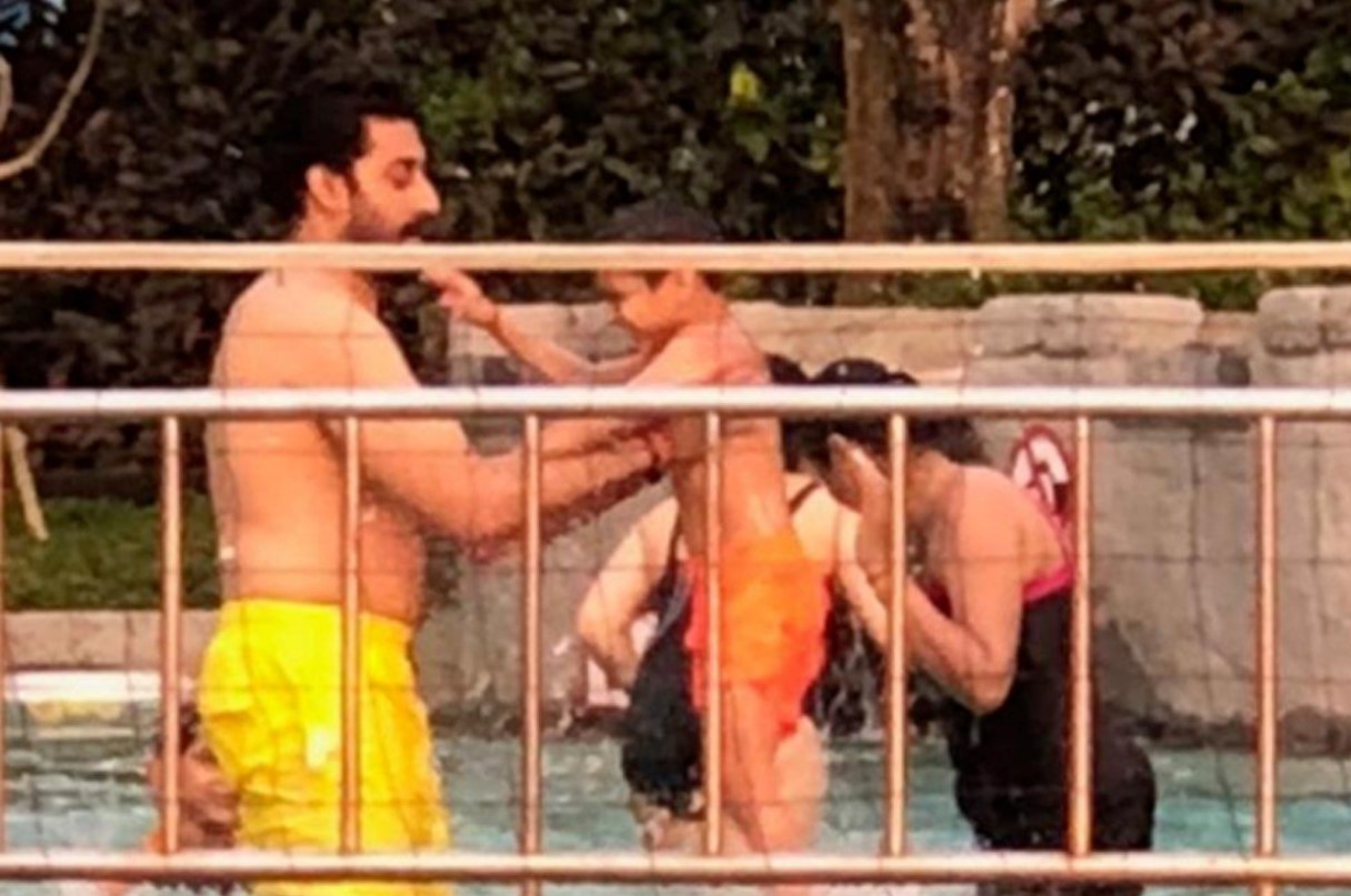 Aishwarya Rai Bachchan Hits Pool In Black Swimsuit With Abhishek Pics