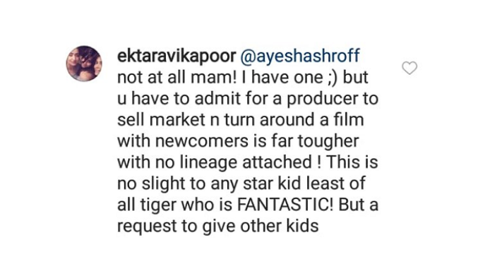 Ekta Kapoor and Ayesha Shroff over nepotism
