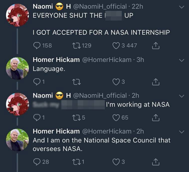 nasa internship tweet