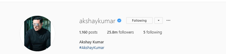 there is no doubt akshay kumar is the leading actors of bollywood but on instagram he the list of most followed indian celebrities on instagram are being - number 1 most followed on instagram