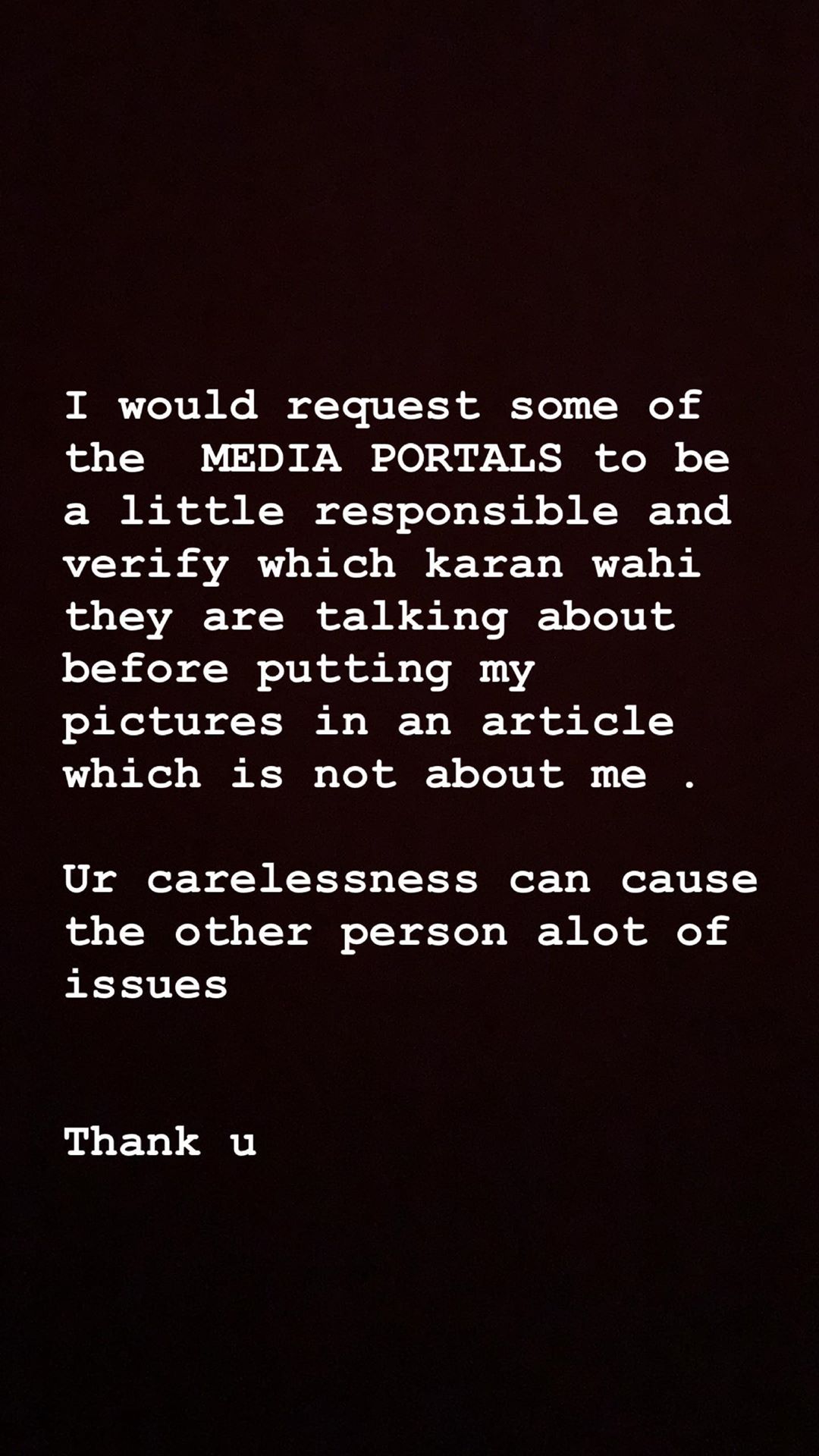 Karan Wahi post
