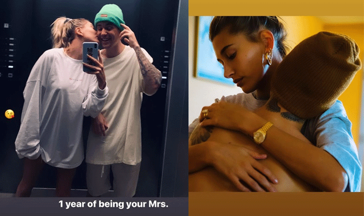 Hailey Baldwin celebrates 1st marriage anniversary with Justin Bieber ...