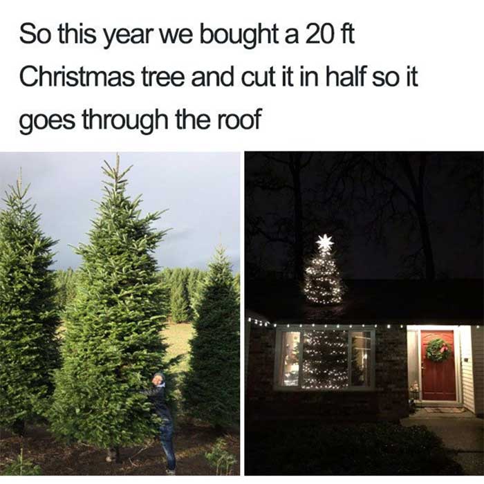 The Christmas tree is super big