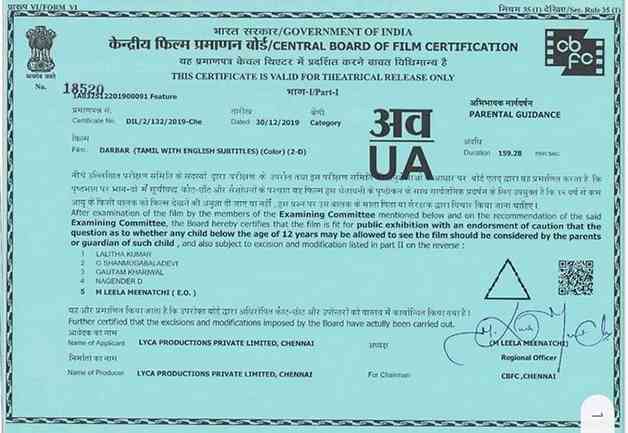 Darbar Rajnikanth running time