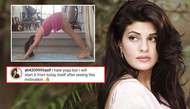 Jacqueline Fernandez slammed by netizens for doing yoga in a dress