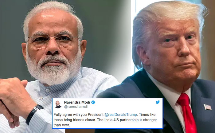 PM Modi responds to Trump