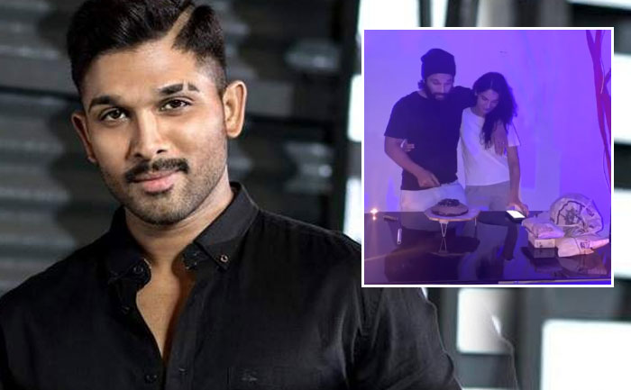 allu arjun birthday celebration two cakes