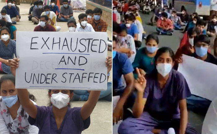 Coronavirus Junior Doctors Hyderabad Gandhi General Hospital Protest