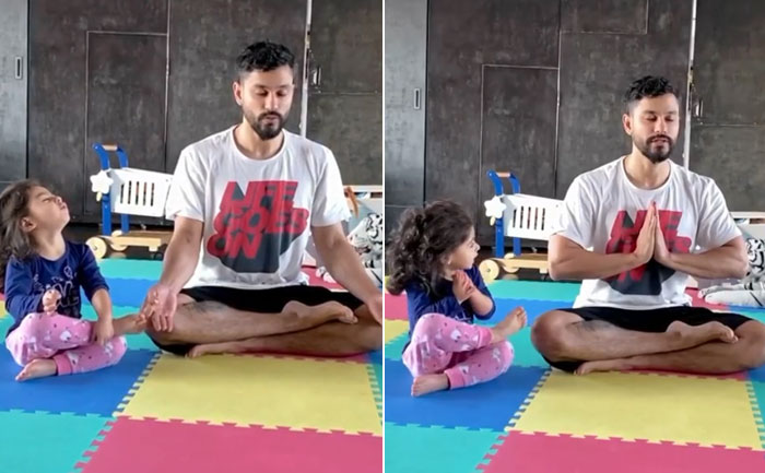 Inaaya Kemmu Learning Yoga From Daddy Kunal Is The Cutest Thing To