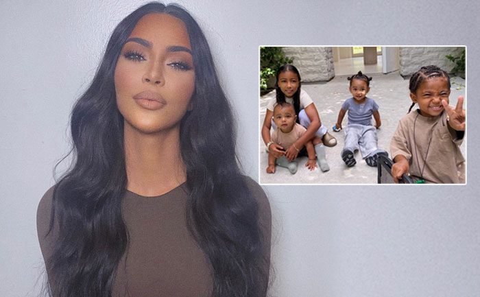 Kim Kardashian shares an adorable photo of her four kids, calls them ...