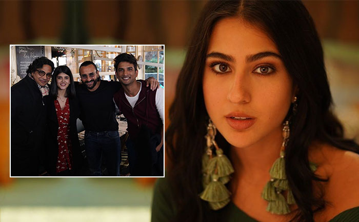 sara ali khan shares sushant and saif bts pic