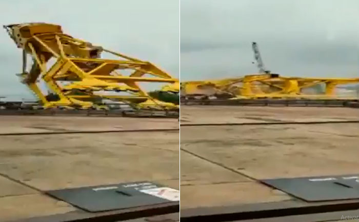 vizag crane collapse hindustan shipyard ltd