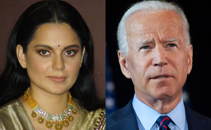 Kangana Ranaut, Joe Biden and Kamala Harris