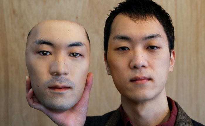 japanese man hyper realistic mask