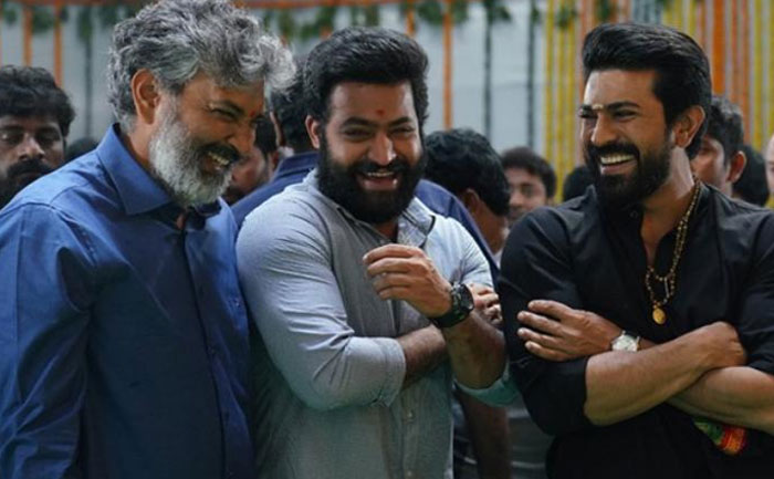 RRR Ram Charan, SS Rajamouli and Jr. NTR