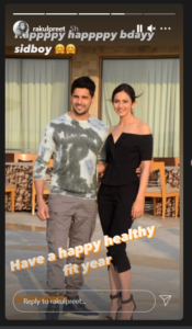 Sidharth Malhotra Rakul Preet Singh Birthday Wish 