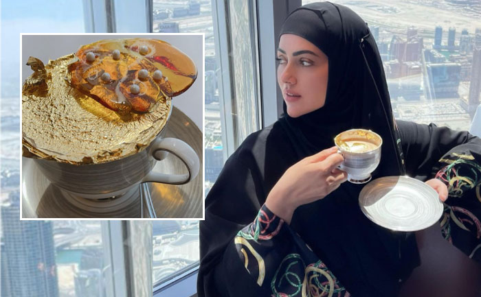 Sana Khan, Gold Plated Coffee, Anas Saiyad