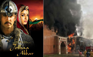 Jodhaa Akbar Set Fire