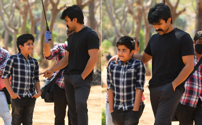 ram charan viral pics rrr set