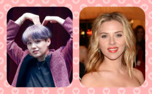 BTS Suga and Scarlett Johansson