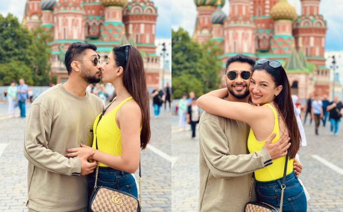 Gauahar Khan, Zaid Darbar Honeymoon Kiss, Russia, Moscow