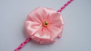 how to make ribbon rakhi at home, 