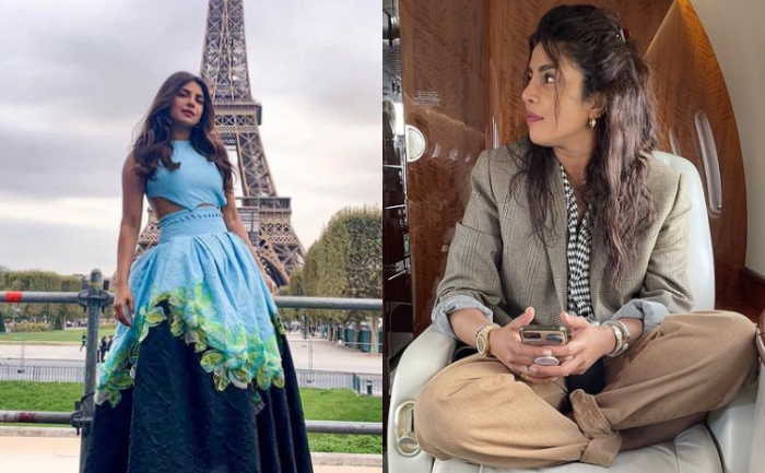 Priyanka Chopra, Spain, Desi Girl Cross Legged