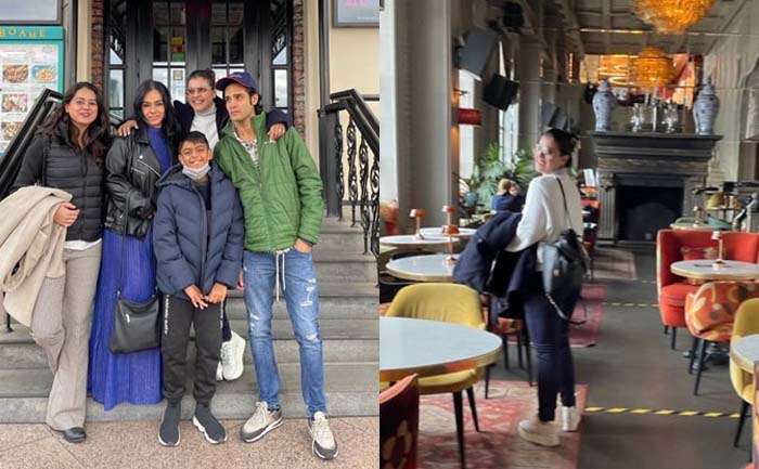 kajol moscow vacay family pic